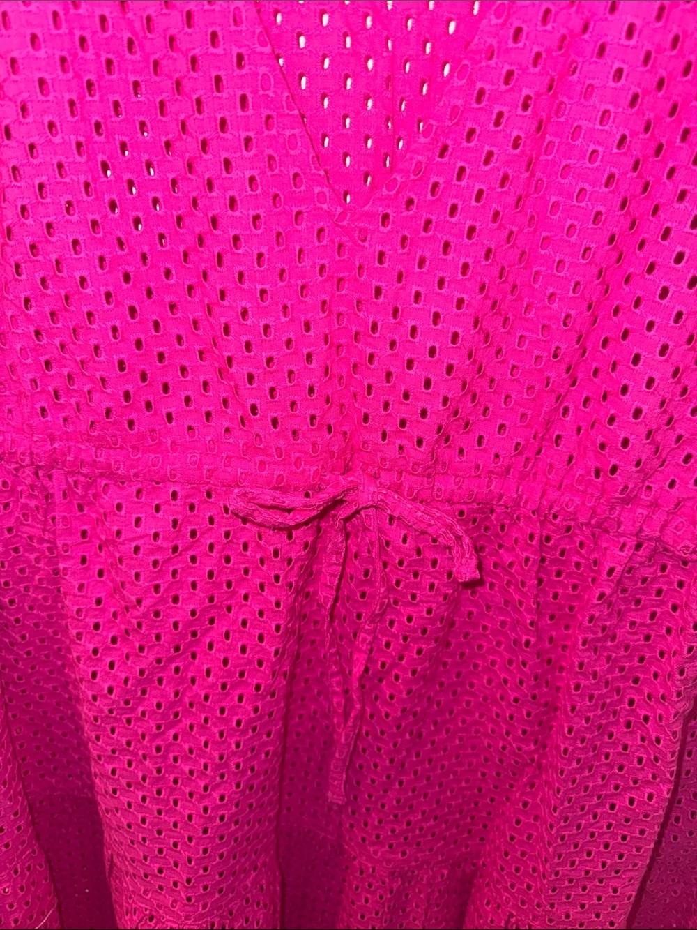 Tommy Bahama Pink Eyelet Mini Dress Womens LOrganic Cotton Cover Up - Picture 3 of 4